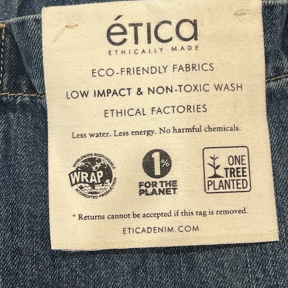 NWT ETICA Megg Utility Denim Jumpsuit Women's Large Dark Blue Belted Belt Pocket - Picture 12 of 13